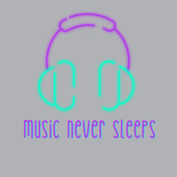 Music never sleeps Crew Tee Design